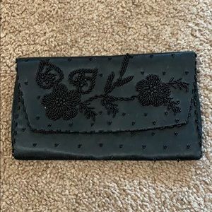 Black beaded clutch (vintage)